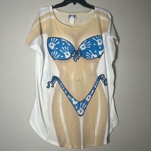 VTG Tee My Bikini Beach Cover T Shirt One Size fun costume swim one Halloween